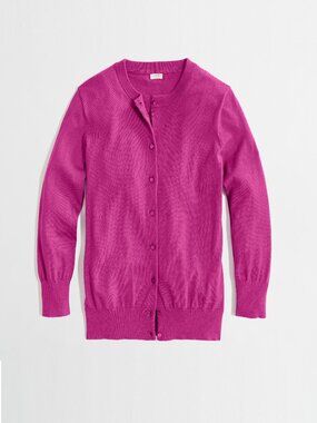 J. Crew frosted plum purple 3/4 sleeve 100% cotton Clare cardigan